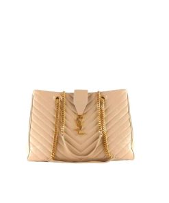 Saint Laurent Matelasse Leather Cassandre Shopper Tote Black 32Cm