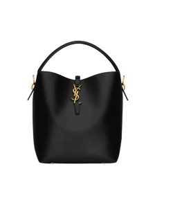 Saint Laurent Le 37 In Shiny Leather Black 25Cm