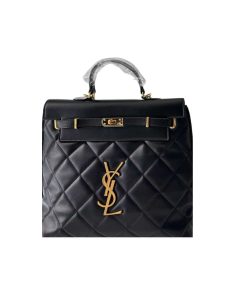 Saint Laurent Leather Backpack Black 30Cm