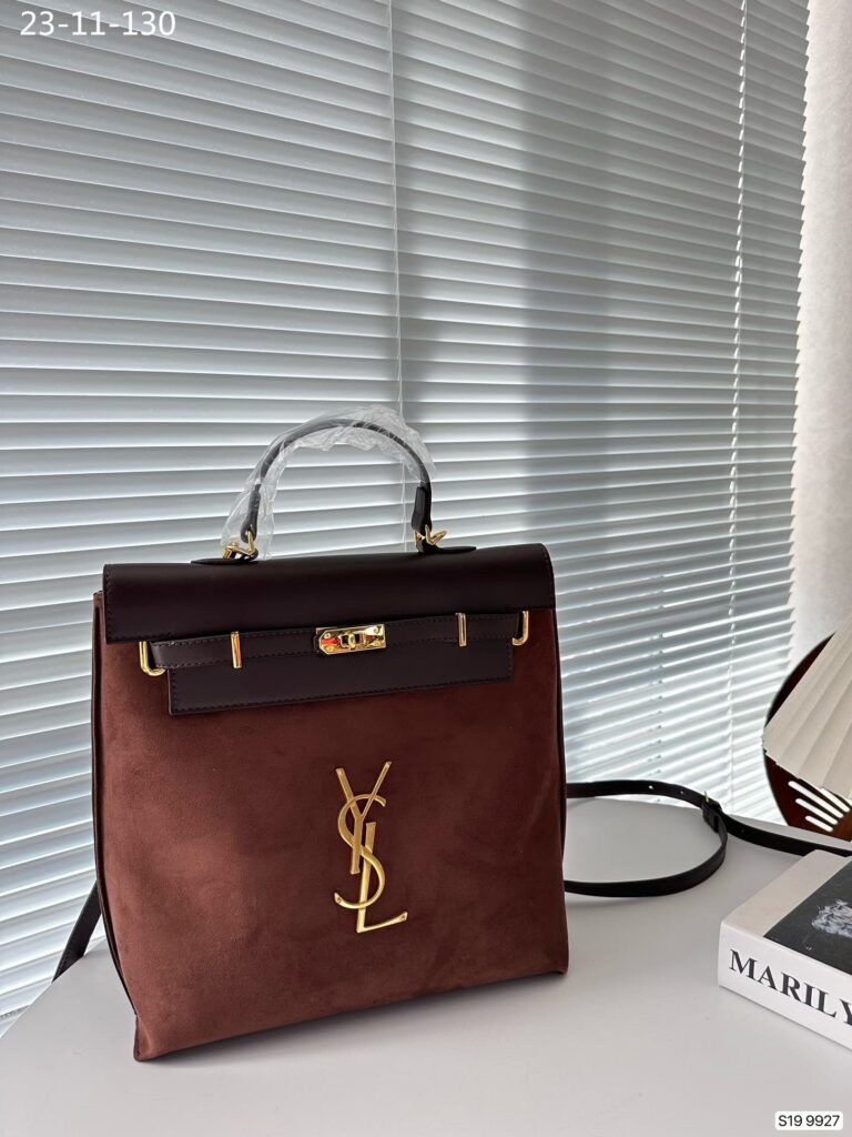 Saint Laurent Suede Backpack Brown 30Cm - Image 3