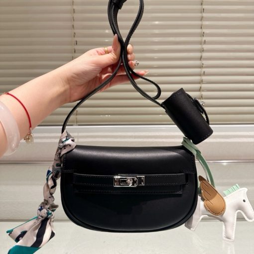 HERMES KELLY MOOVE SWIFT GOLD HARDWARE BLACK 17CM - Image 2