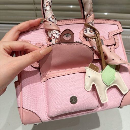 HERMÈS BIRKIN 25 CARGO TRAVEL BAG PINK 25CM - Image 5