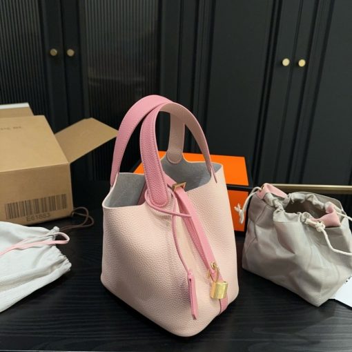 HERMES PICOTIN LOCK 18 POCKET BAG LIGHT PINK 18CM - Image 4