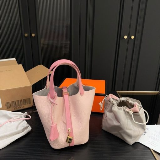 HERMES PICOTIN LOCK 18 POCKET BAG LIGHT PINK 18CM - Image 3