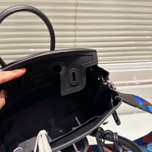 HERMES BIRKIN CARGO 25 TRAVEL BAG BLACK TOILE GOELAND 25CM - Image 7