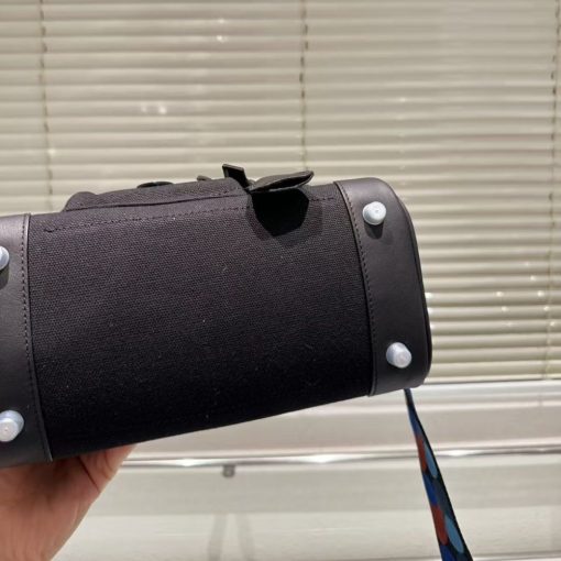 HERMES BIRKIN CARGO 25 TRAVEL BAG BLACK TOILE GOELAND 25CM - Image 5