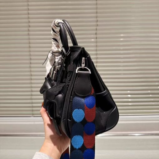 HERMES BIRKIN CARGO 25 TRAVEL BAG BLACK TOILE GOELAND 25CM - Image 4