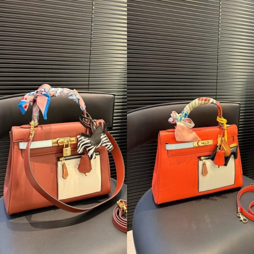 HERMES COLORMATIC KELLY 25 RETOURNE ORANGE 28CM - Image 3