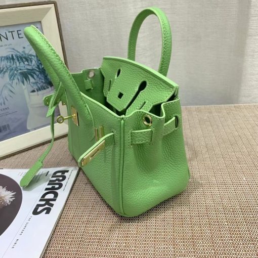 HERMES BIRKIN MINI GOLD HARDWARE EPSOM LIGHT GREEN 20CM - Image 8