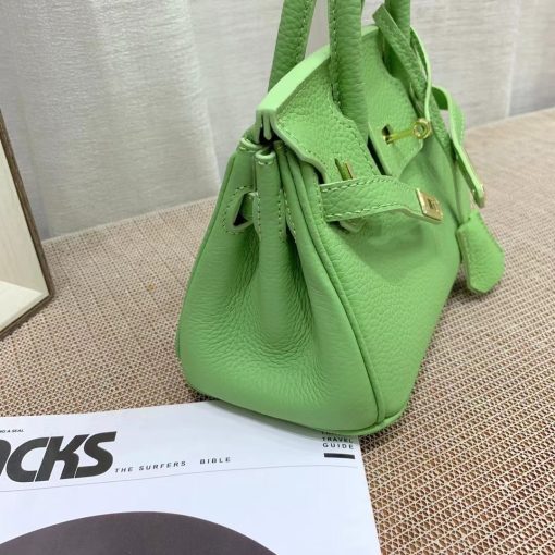 HERMES BIRKIN MINI GOLD HARDWARE EPSOM LIGHT GREEN 20CM - Image 4