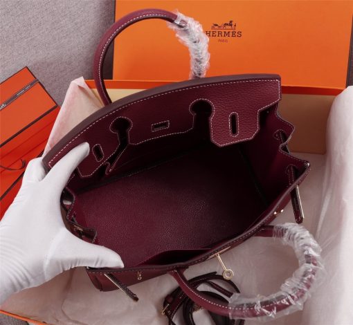 HERMÈS BIRKIN B25 TOGO GRENAT GHW ROUGE GRENAT 25CM - Image 7