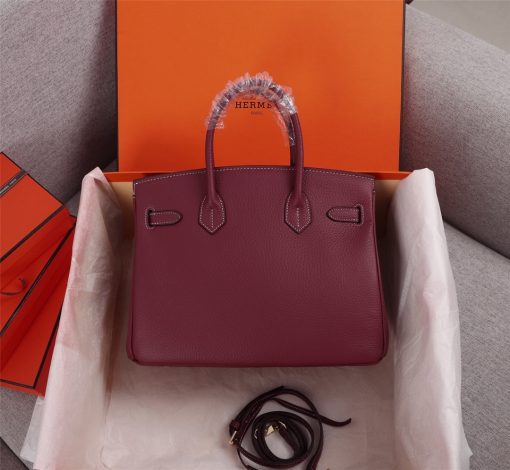HERMÈS BIRKIN B25 TOGO GRENAT GHW ROUGE GRENAT 25CM - Image 3