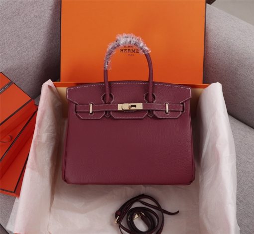 HERMÈS BIRKIN B25 TOGO GRENAT GHW ROUGE GRENAT 25CM - Image 2