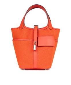 HERMES PICOTIN LOCK 18 POCKET BAG ORANGE 20CM H083189CKAL