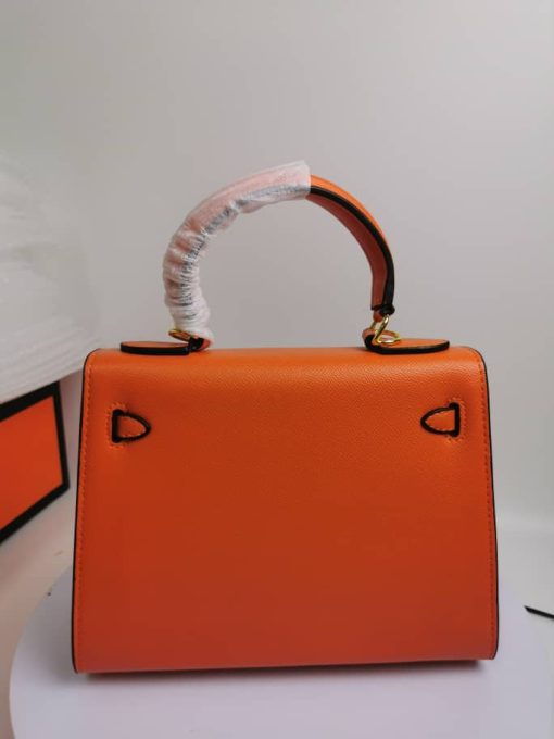 HERMES KELLY ORANGE SELLIER ROUGE EPSOM GOLD HARDWARE 25CM - Image 3