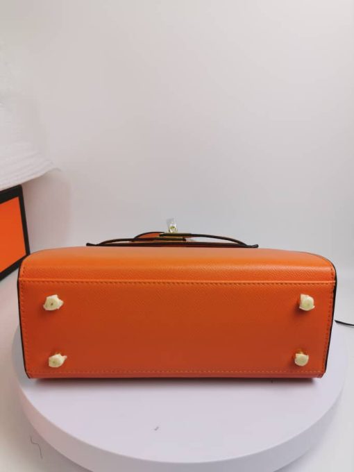HERMES KELLY ORANGE SELLIER ROUGE EPSOM GOLD HARDWARE 25CM - Image 4