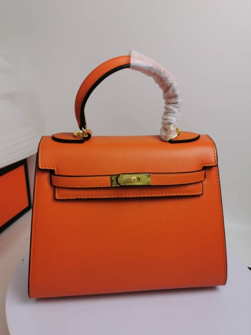 HERMES KELLY ORANGE SELLIER ROUGE EPSOM GOLD HARDWARE 25CM - Image 2
