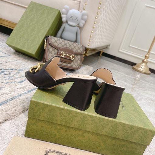 Gucci Women's Slide Sandal With Horsebit Black 655412 Bko00 1000 - Image 9