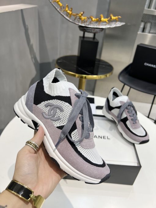 Chanel Low Top Trainer Sneakers Purple G38750 - Image 3