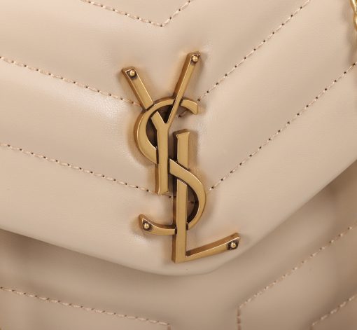 Saint Laurent Loulou Small Chain Bag In Matelasse Y Dark Beige Gold 25Cm 494699Dv7272721 - Image 5