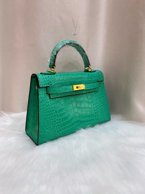 Hermès Kelly 20 Mississippiensis Lisse Vert Jade - Image 4