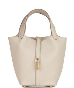 H Handbags Picotin Lock 18 Beton Clemence Gold Hardware