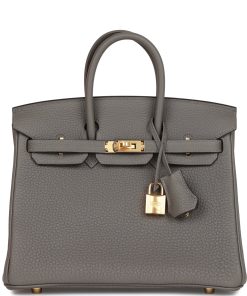 Hermes Birkin 25 Gris Meyer Togo Gold Hardware