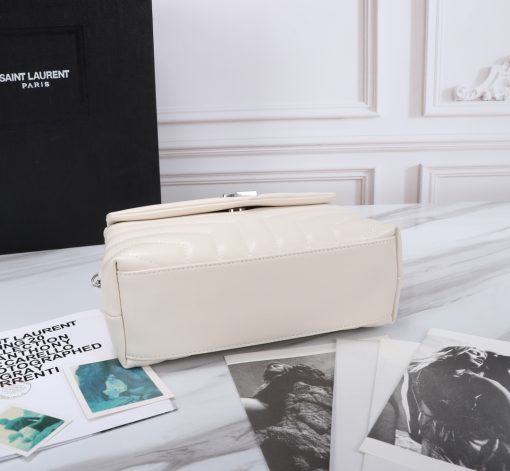 Saint Laurent Loulou Small Chain Bag In Matelasse Y Leather White Silver 23Cm 494699Dv7269207 - Image 6