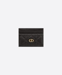 Dior Caro Five-Slot Card Holder Black