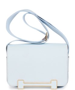 Hermes Geta Bleu Brume Verso Chevre Gold Hardware
