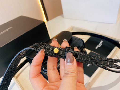 Saint Laurent Kaia Small Embossed Leather Black Bag 18Cm - Image 5