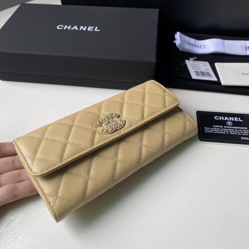 Chanel Long Flap Wallet Beige Ap0955 - Image 2