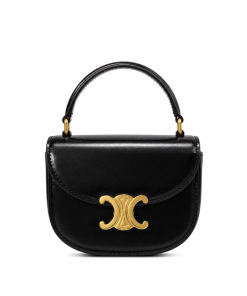 Celine Mini Besace Clea In Shiny Calfskin Black 15Cm 10L063Etz 38No