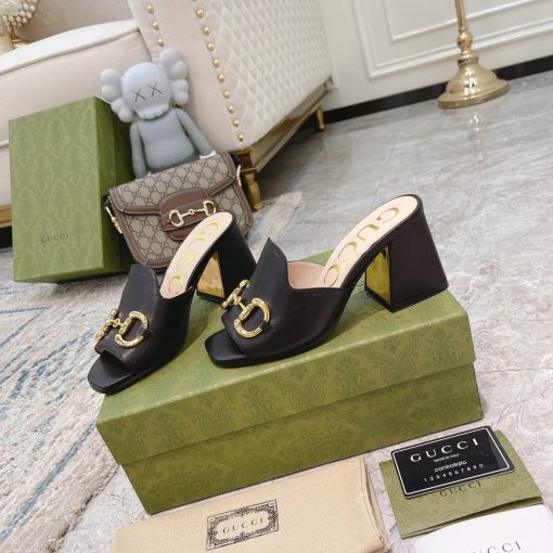 Gucci Women's Slide Sandal With Horsebit Black 655412 Bko00 1000 - Image 8