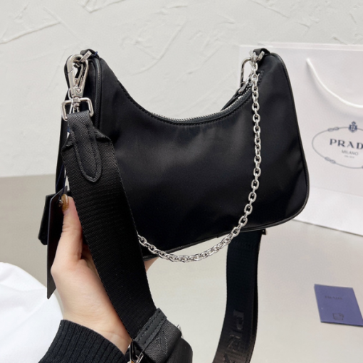 Prada Embl?Me Brushed-Leather Bag White 1Bd321_Zo6_F0Pg7_V_Oto - Image 4