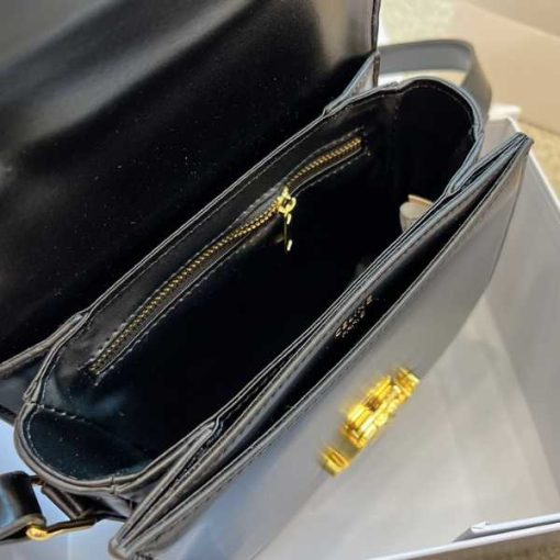 Celine Teen Besace Triomphe In Shiny Calfskin Black 110413Bf438No - Image 5