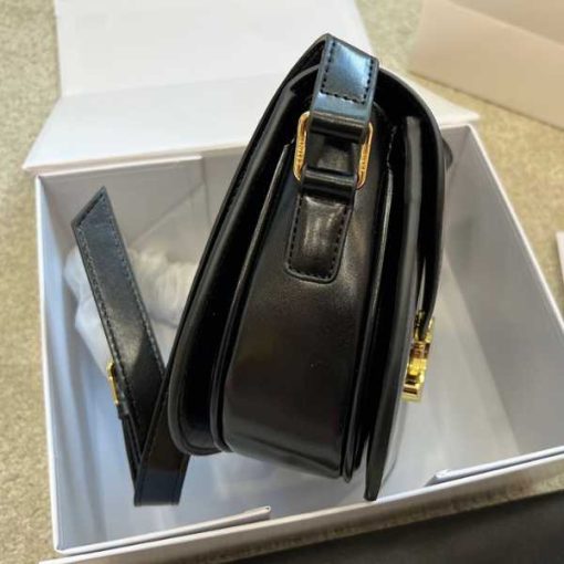 Celine Teen Besace Triomphe In Shiny Calfskin Black 110413Bf438No - Image 7