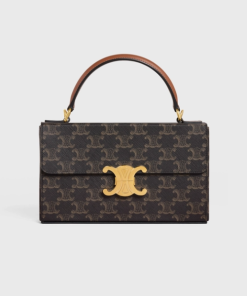 Celine Box Triomphe In Triomphe Canvas And Calfskin Tan 199992Cuz04Lu