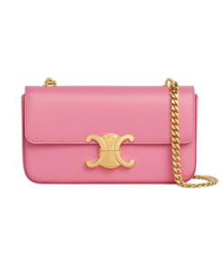 Celine Chain Shoulder Bag Triomphe In Triomphe Canvas Pink 197993Bf25Fo