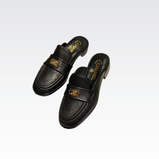 Chanel Casual Pain Laether Elegant Mules Sandals Black - Image 10