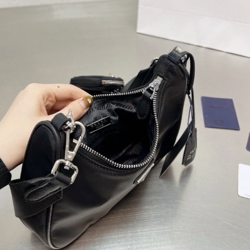 Prada Embl?Me Brushed-Leather Bag White 1Bd321_Zo6_F0Pg7_V_Oto - Image 2