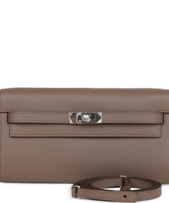 Hermes Kelly Wallet To Go Etain Epsom Palladium Hardware