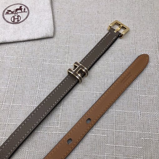 Hermes Leather Belts Pop H Grey 15mm - Image 5