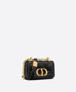 30 Montaigne  Bag With Chain Black Calfskin