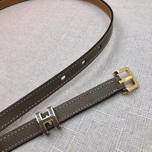Hermes Leather Belts Pop H Grey 15mm - Image 6
