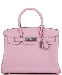 H Handbags Birkin 30 Mauve Sylvestre Clemence Palladium Hardware