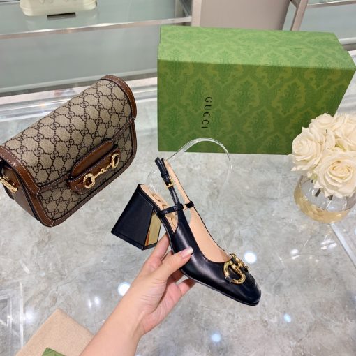 Gucci Women's Mid Heel Slingback With Horsebit Black 643892 C9D00 1000 - Image 6