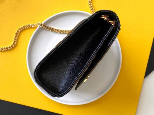 Saint Laurent Envelope Medium Chain Bag In Supple Matelasse Leather Black Gold 24Cm 6001850O7S11000 - Image 7