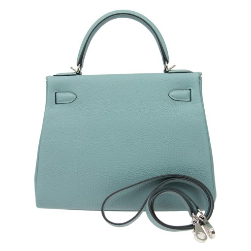 Hermès Kelly 28 Togo Palladium Hardware in Blue Jean - Image 3