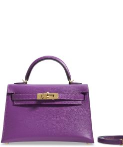 Hermès Kelly 25 Sellier Anemone Epsom Palladium Hardware